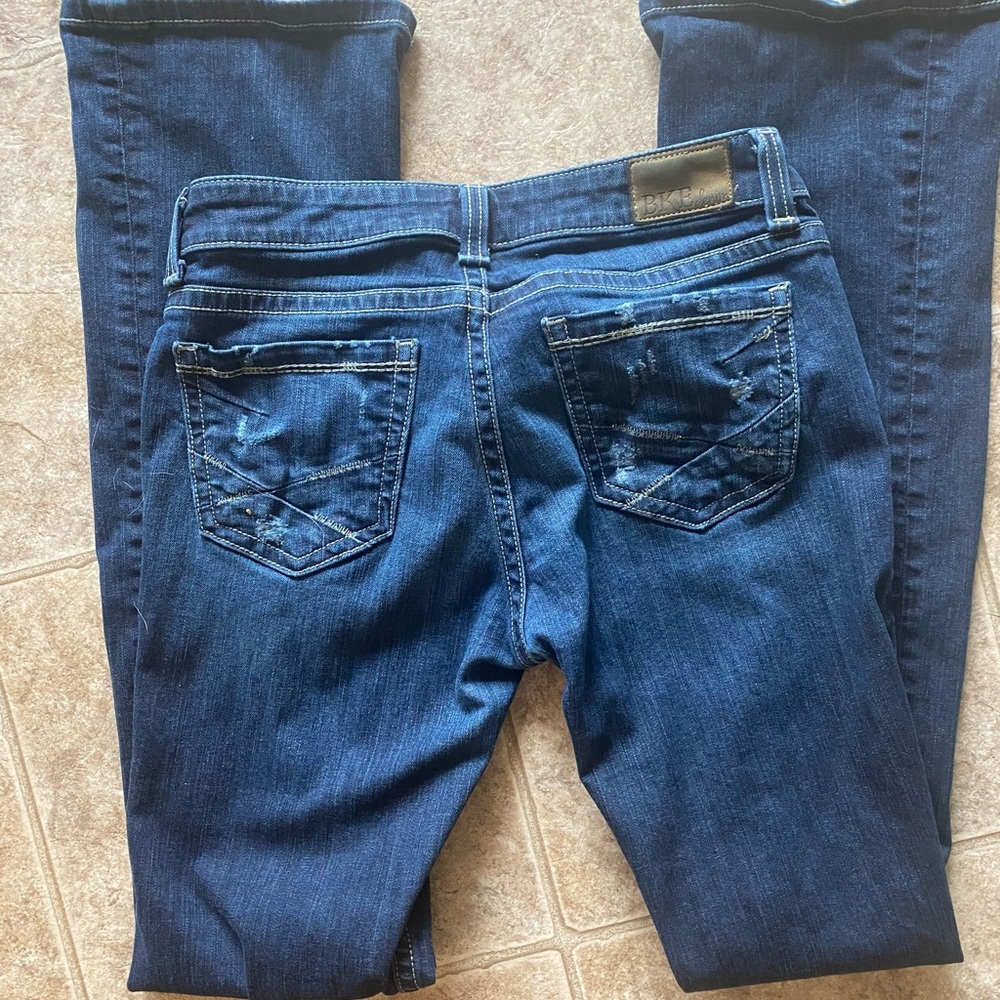 BKE Women's Boot Cut Jeans - Dark Blue
